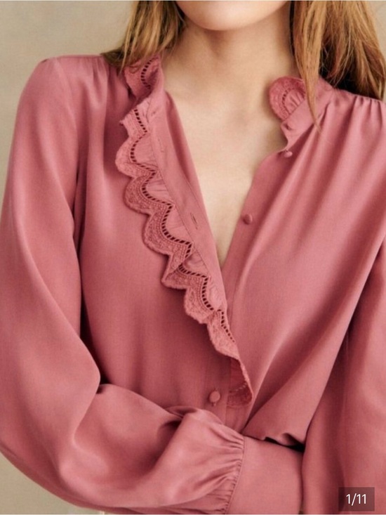 Sezane Tops - NWT Sezane CHEMISE CHLO Blouse Rosewood Size 2/ European 34